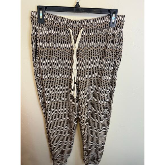 Anthropologie Saturday Sunday Pull On Elastic Waist Patterned Casual Pants M - Picture 6 of 9